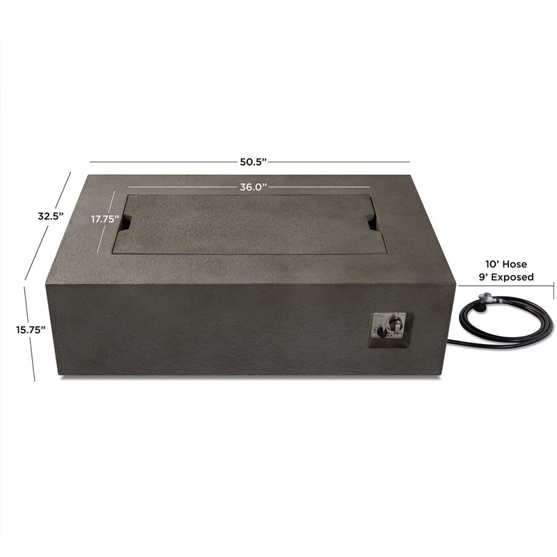 Baltic Rectangle Propane Fire Table with NG Conversion Kit