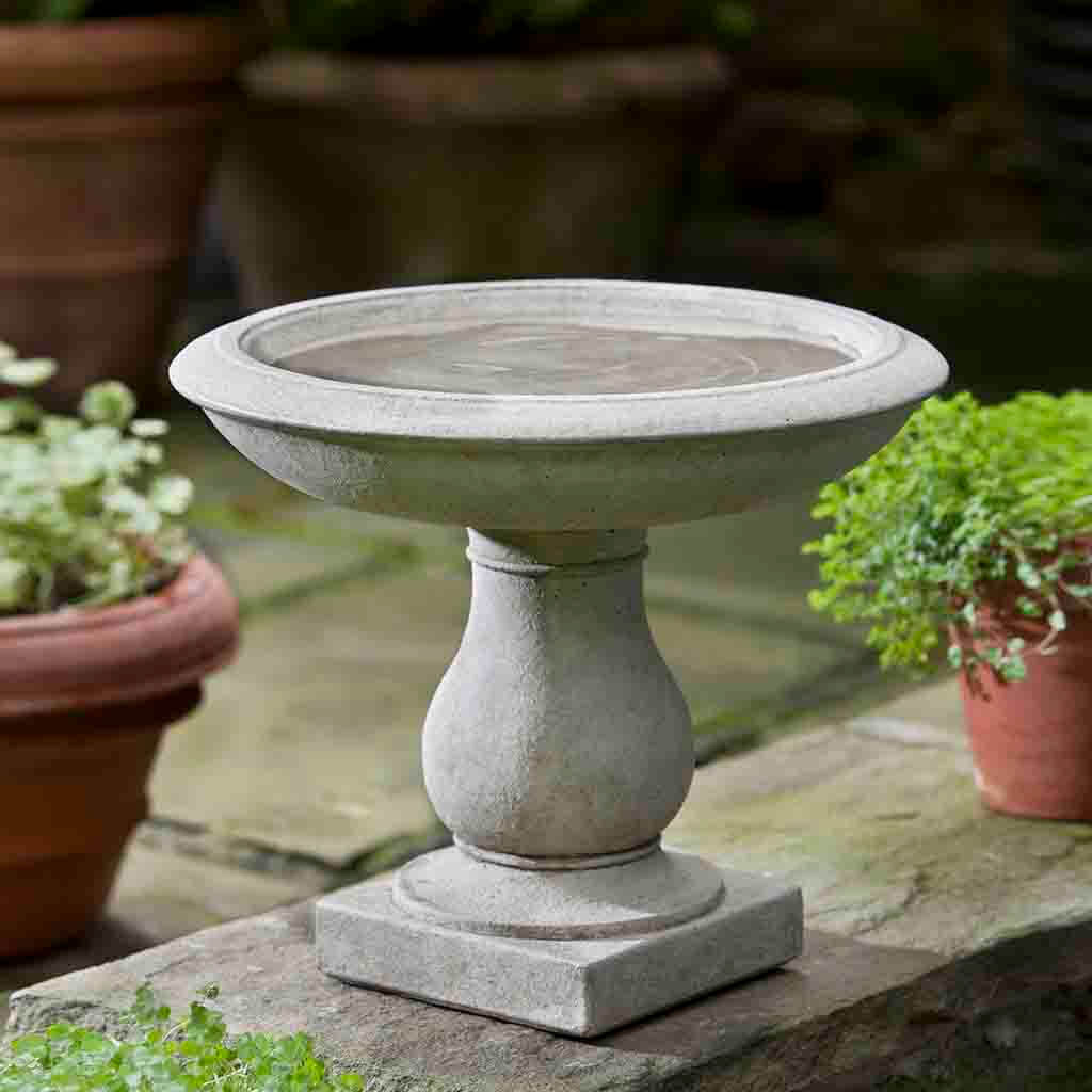 Beauvoir Cast Stone Birdbath