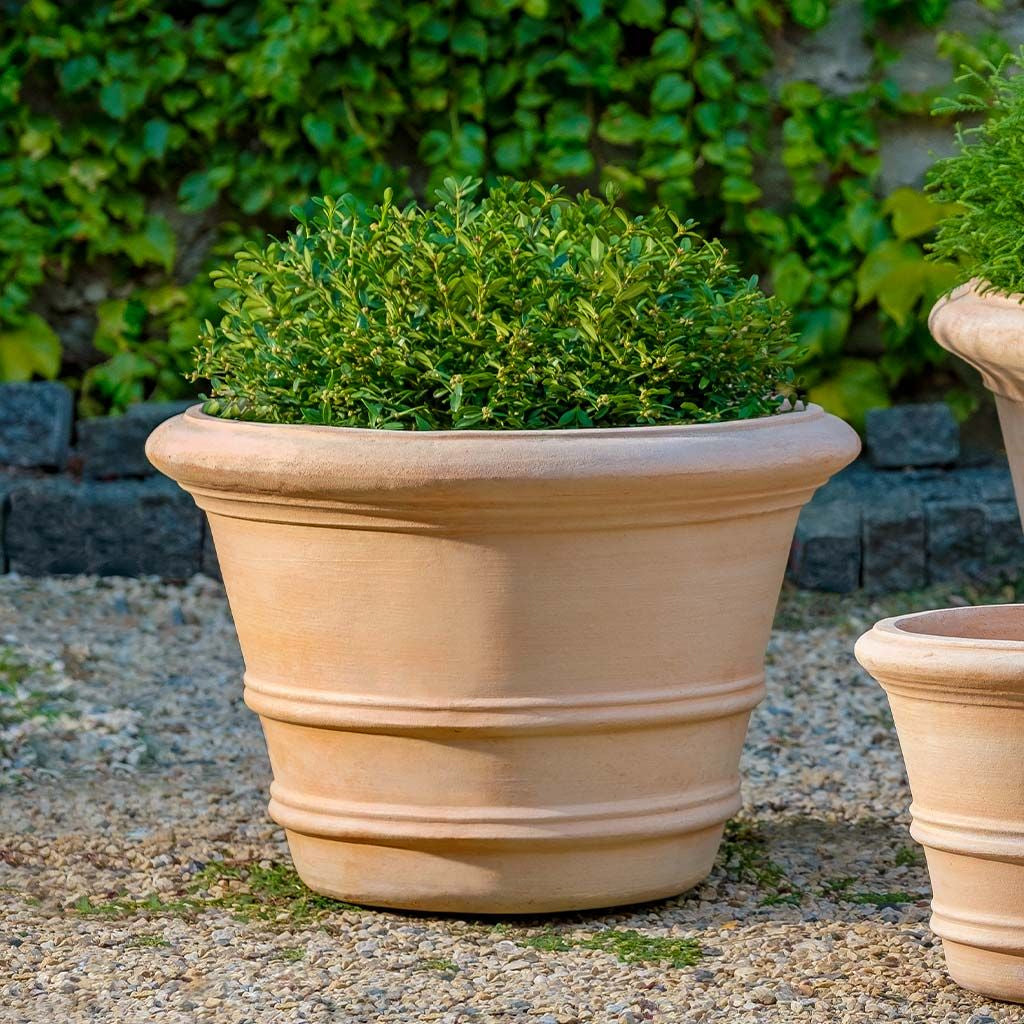 terra plant pots Classic Double Rolled Rim 18.25" Planter Set of 2