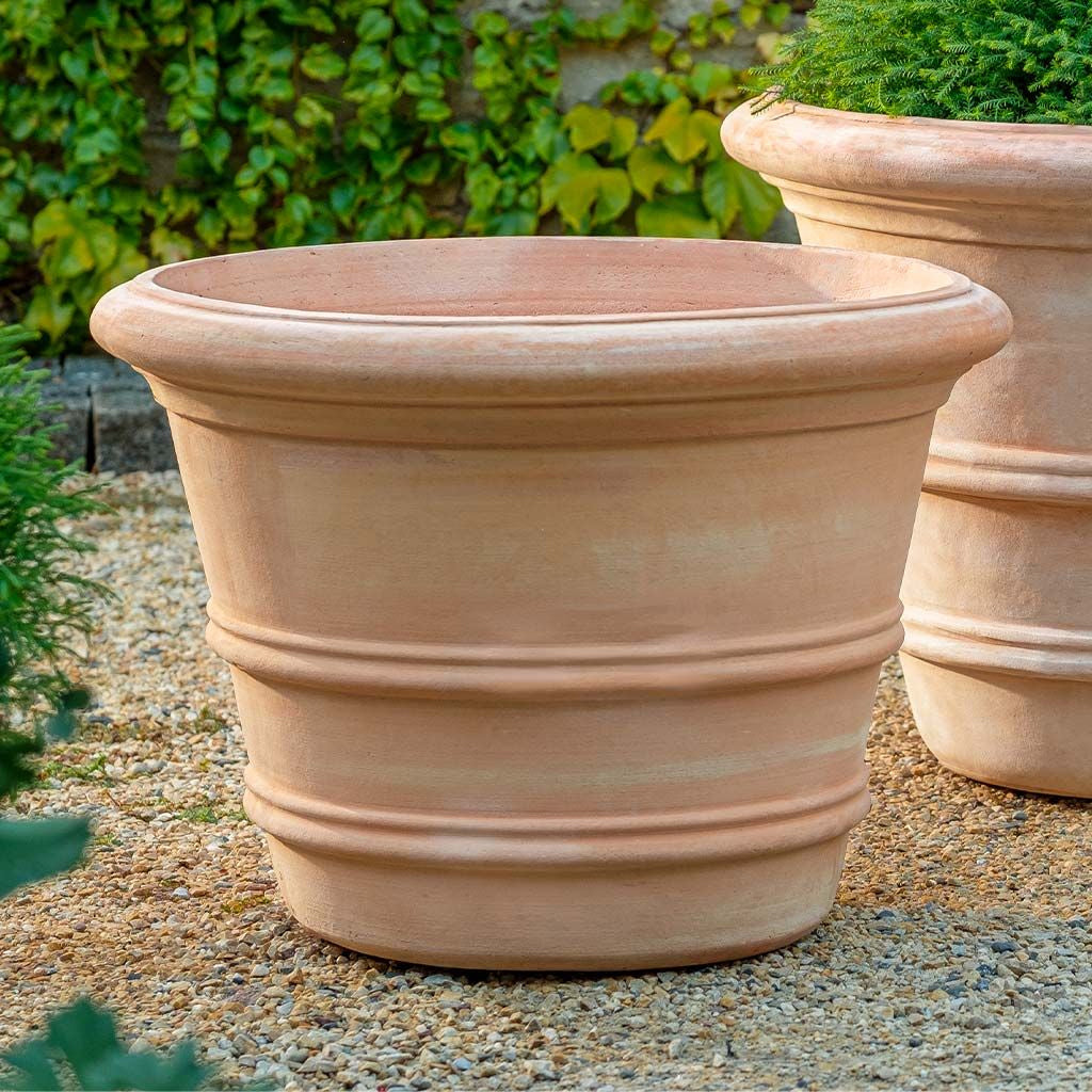 terra plant pots Classic Double Rolled Rim Terra Cotta Planter – 24"