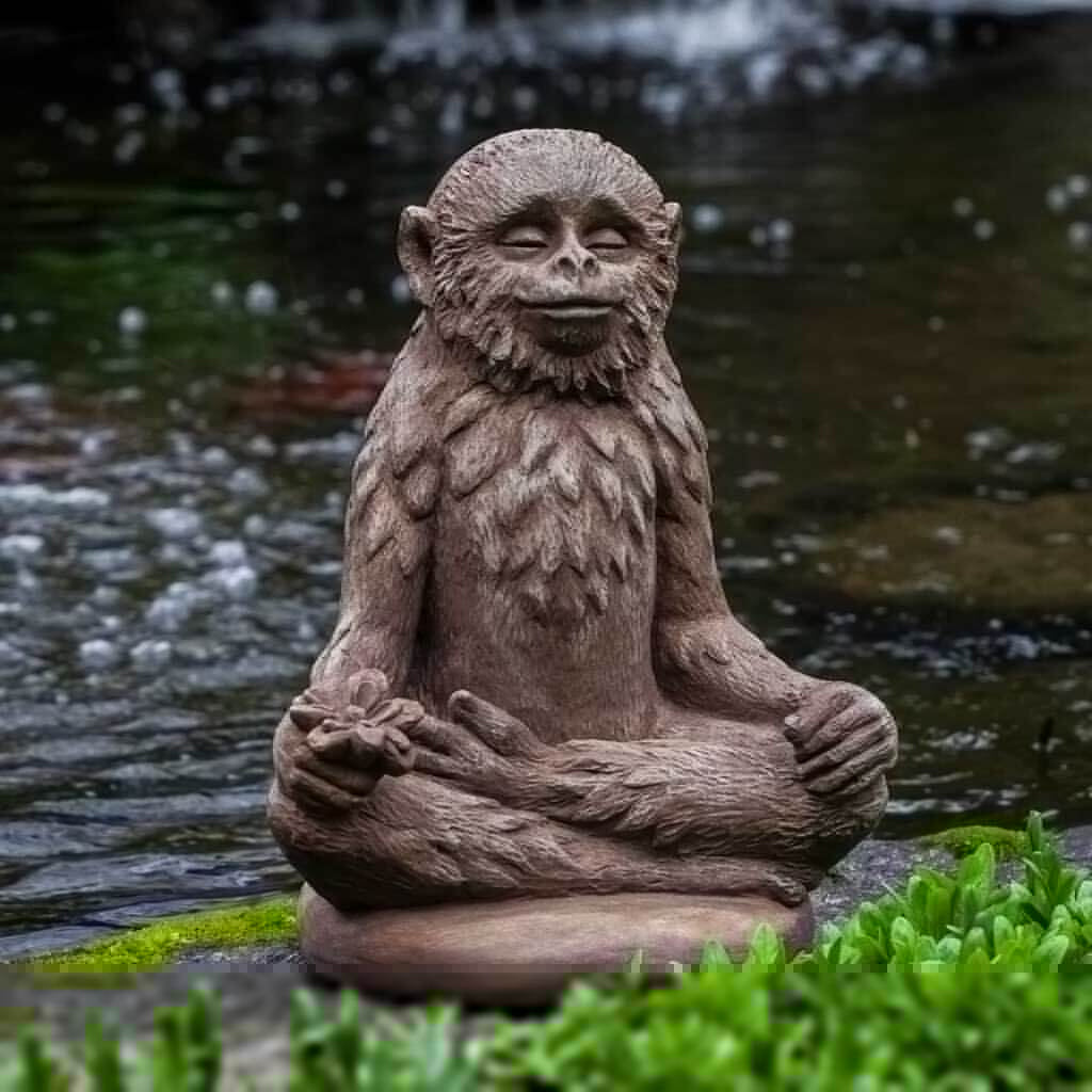 Doobie Cast Stone Garden Statue | Zen Monkey Statue