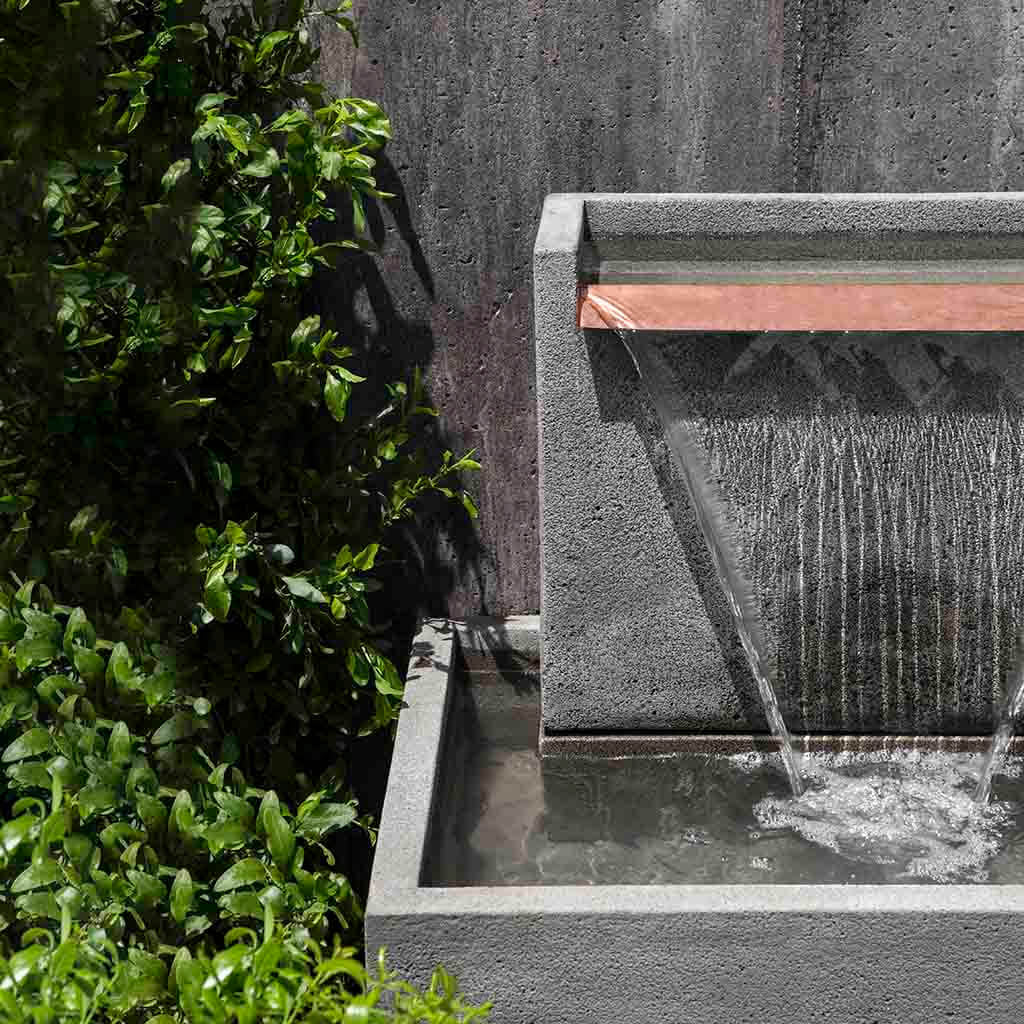 Falling Water II Modern Cast Stone Wall Fountain