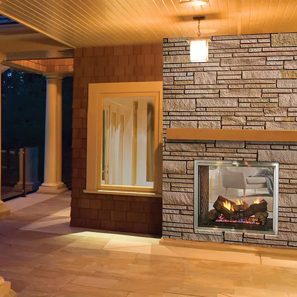 Fortress See-Through Indoor/Outdoor Gas Fireplace with IntelliFire