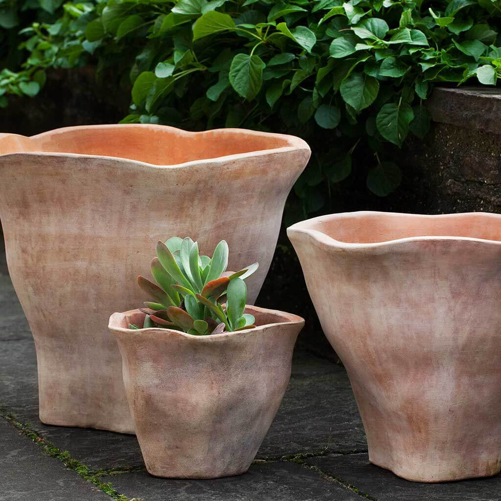 clay plant pots for sale Campania 6016-2403 Foxglove Tall Planter-Terra Cotta 3-Piece Set