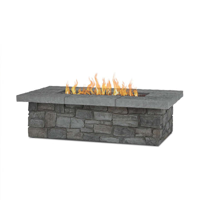 Sedona 52" Rectangle Propane or Natural Gas Fire Pit Table - Gray