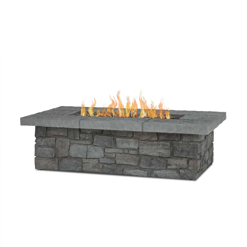 Sedona 52" Rectangle Propane or Natural Gas Fire Pit Table - Gray