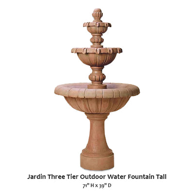 Jardin Three Tier Outdoor Water Fountain Tall