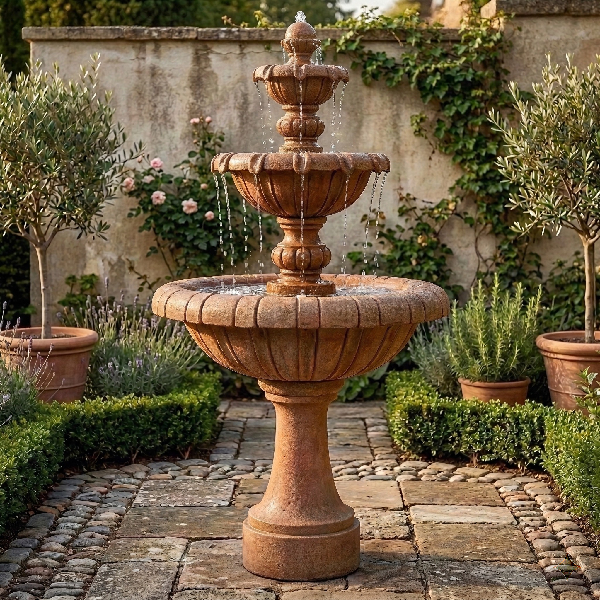 Jardin Three Tier Outdoor Water Fountain Tall – Soothing Company