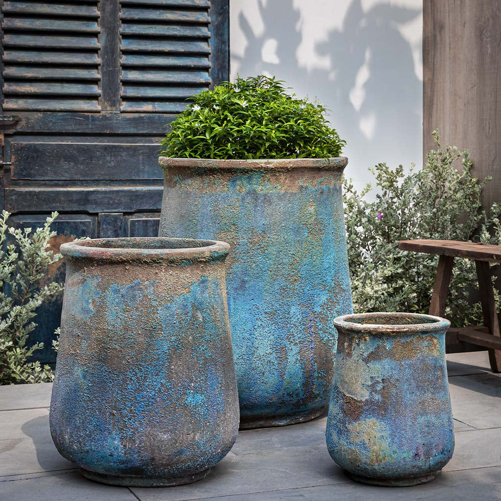 3 pot planter Campania International Jerez Planter - Blue Verdigris