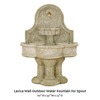 Lavica Wall Outdoor Water Fountain for Spout