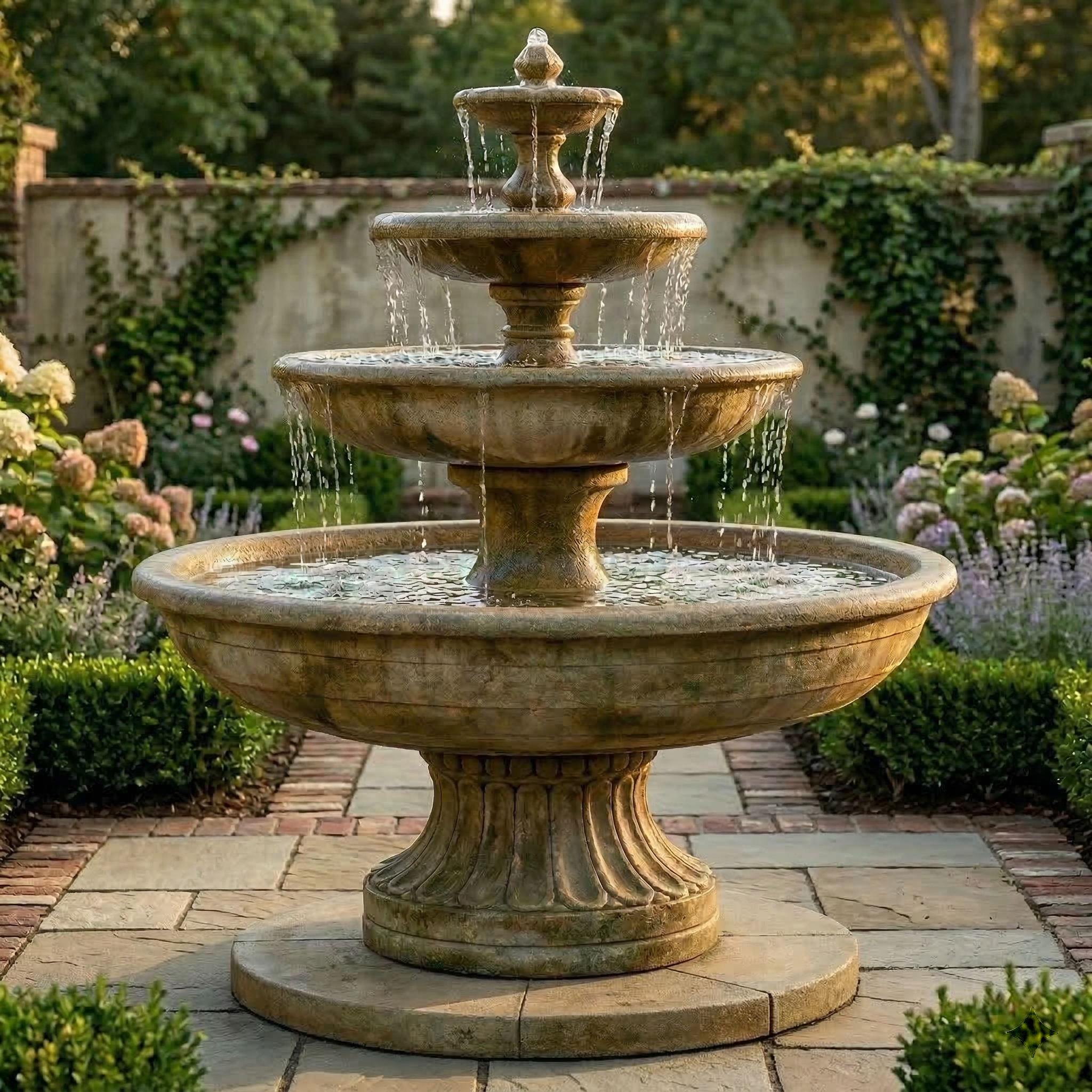 STONE  MARINA 豊田貿易期 XL Marina 4 Tier Outdoor Water Fountain – Soothing Company