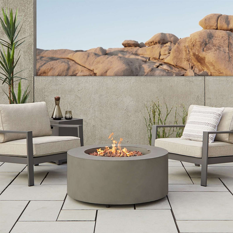 Aegean Round Propane or Natural Gas Fire Pit Table