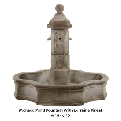 Monaco Pond Fountain With Lorraine Finial