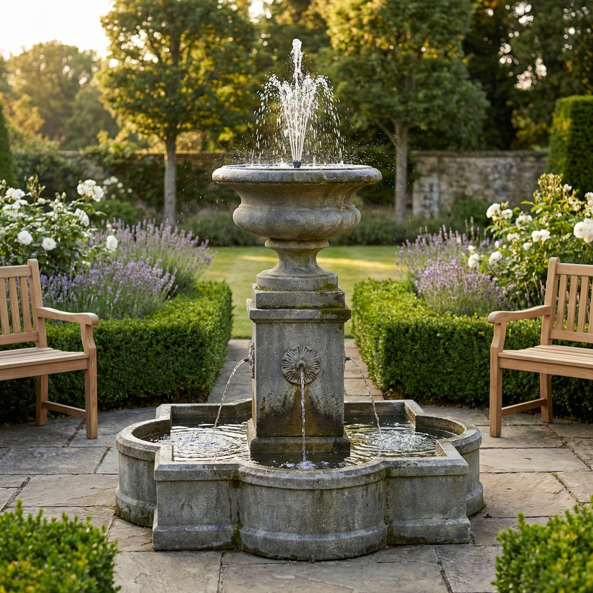 Palazzo Urn Concrete Water Fountain | Outdoor Water Feature