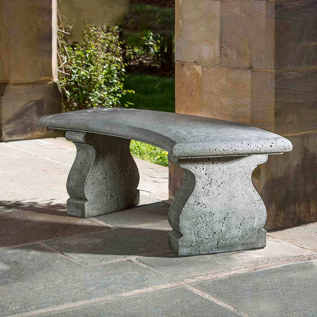 Provencal Curved Cast Stone Bench