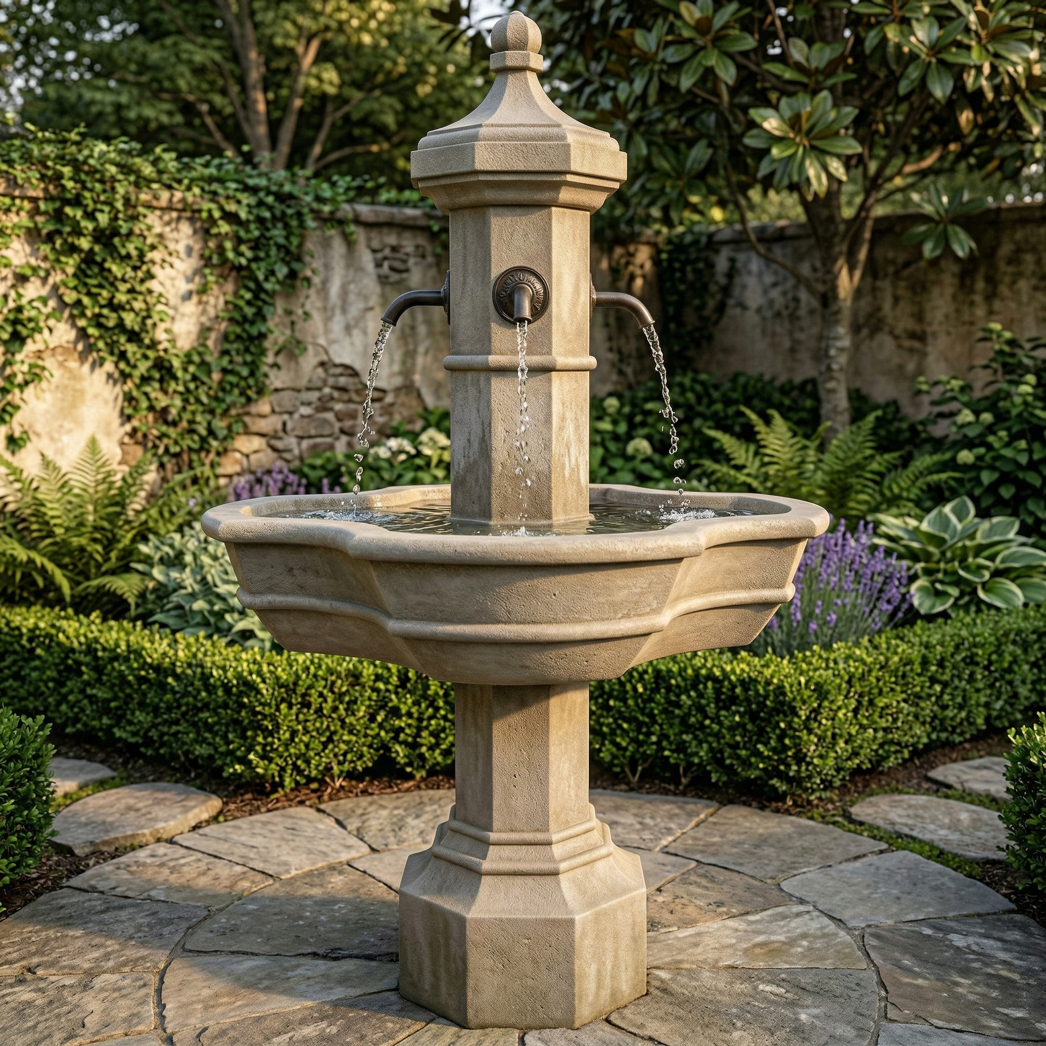 Roubaix Concrete Outdoor Fountain For Spouts – Soothing Company