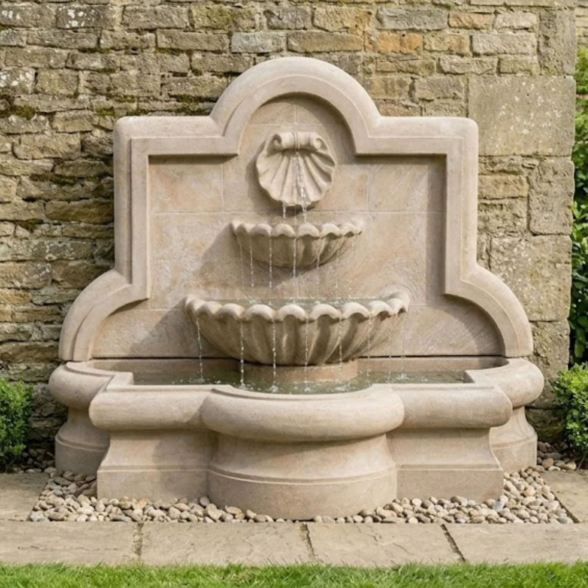 Large Shell Quatrefoil Wall Fountain – Soothing Company