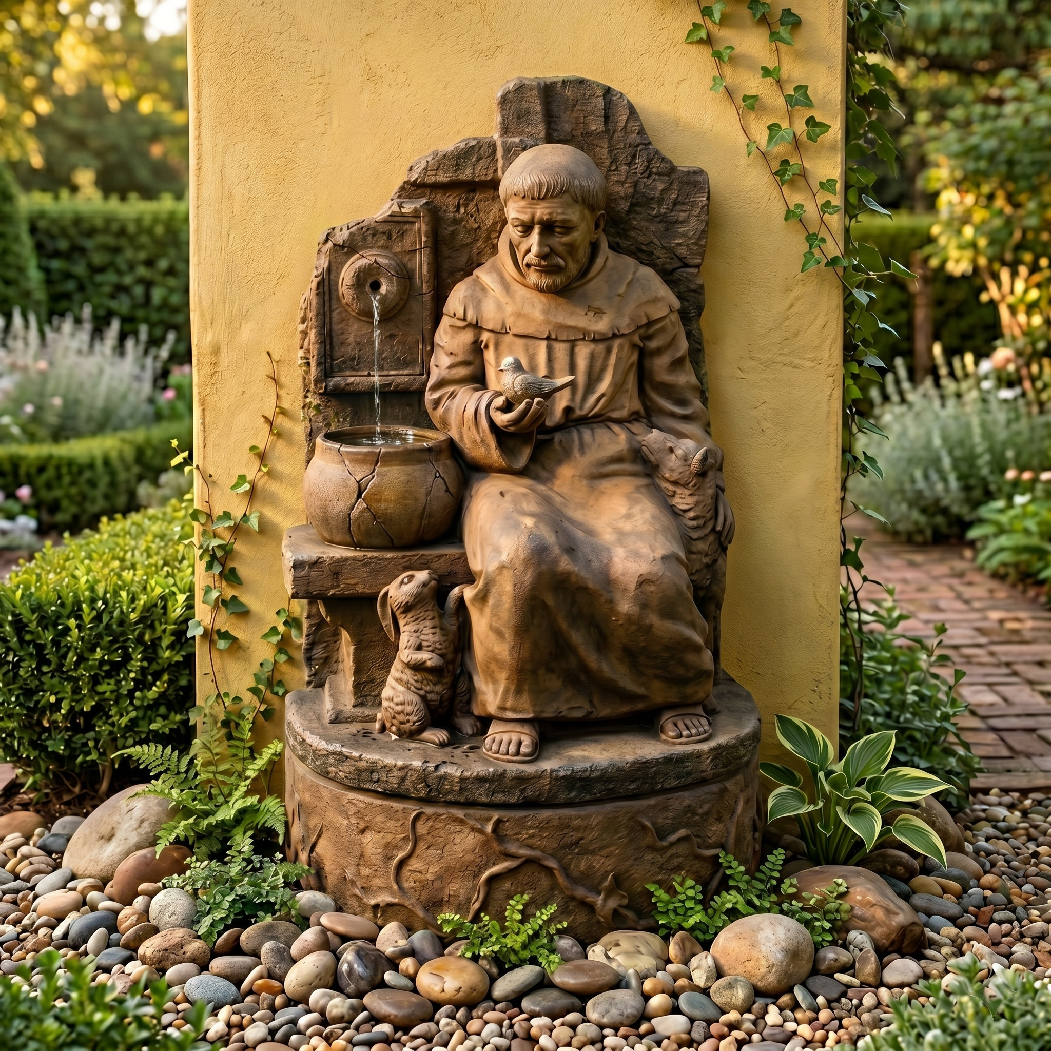ヴィンテージ風 Califormia Paints-Stains 看板 St. Francis At Well Garden Fountain – Soothing Company