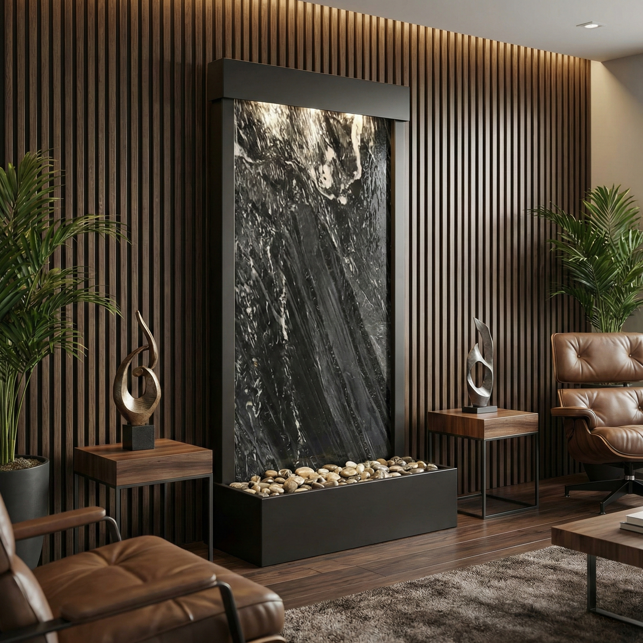 Tranquil River Floor Fountain - Rear Mounted