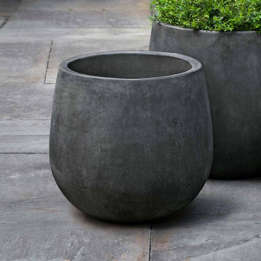 black cement plant pot Campania International | Montrose Planter Charcoal / 14.75" W x 15" H