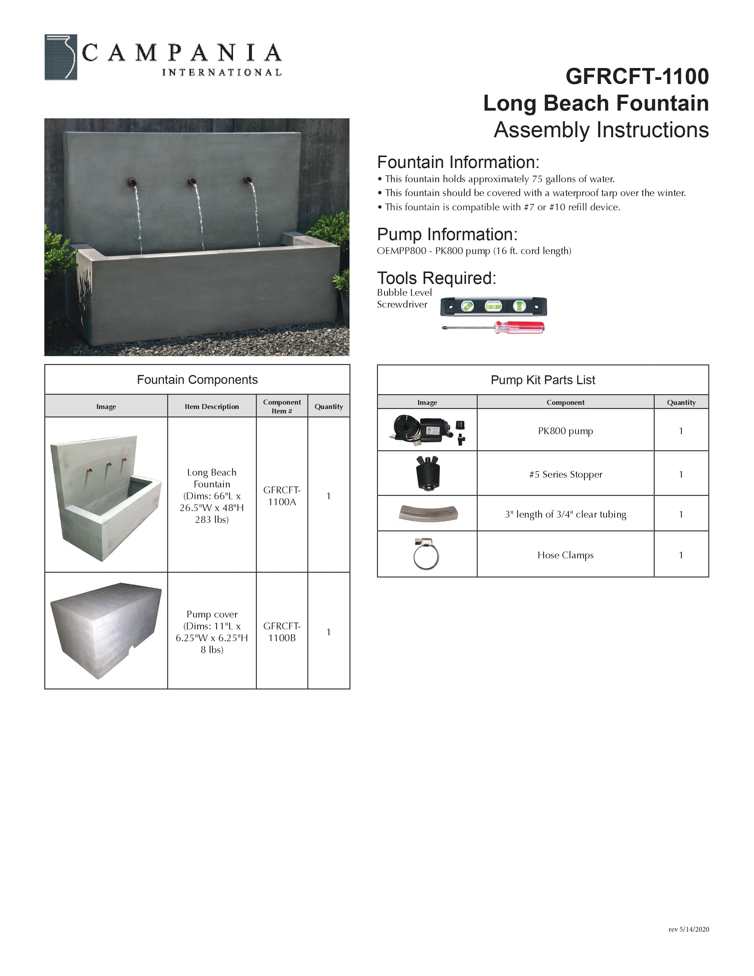 Long Beach Wall Fountain