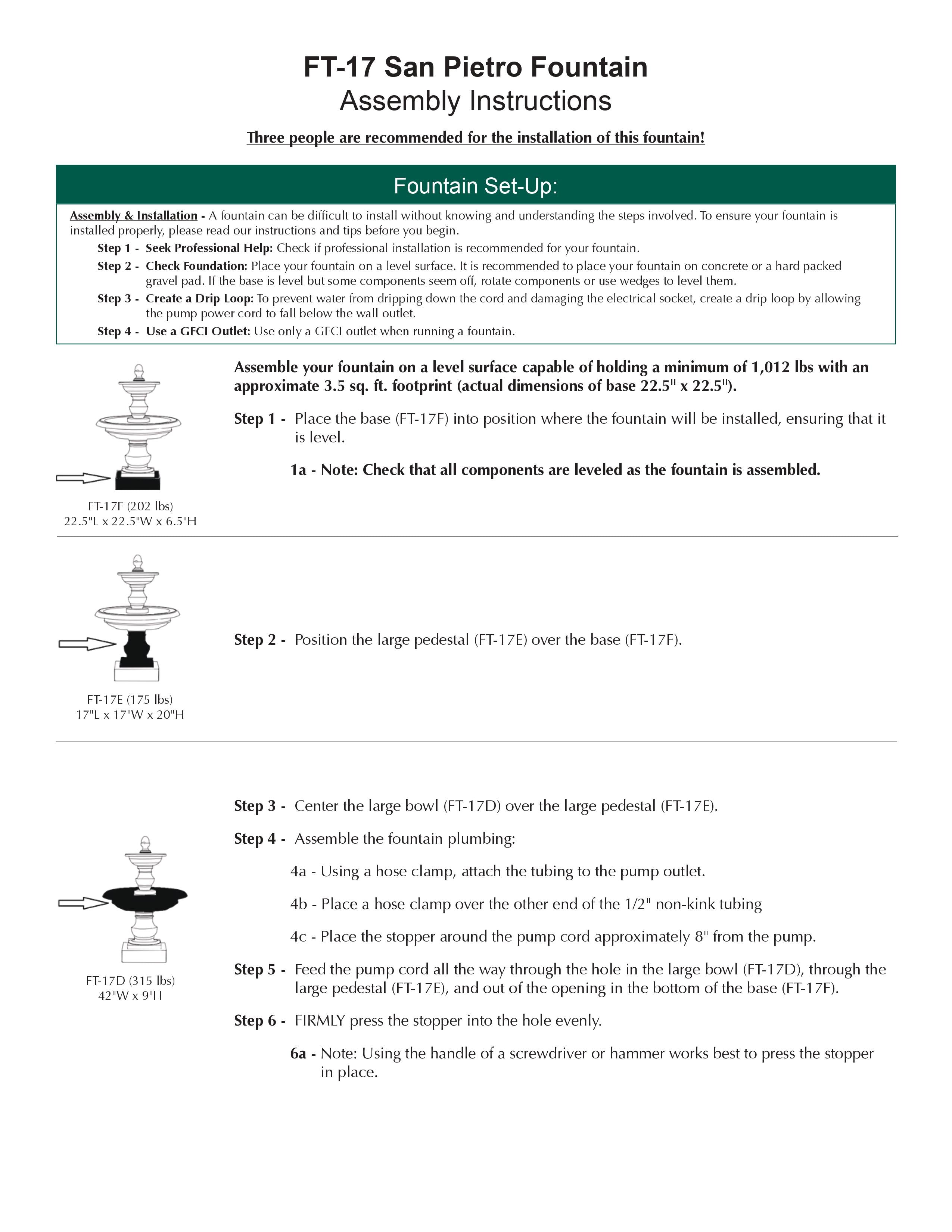 San Pietro Tiered Cast Stone Outdoor Fountain