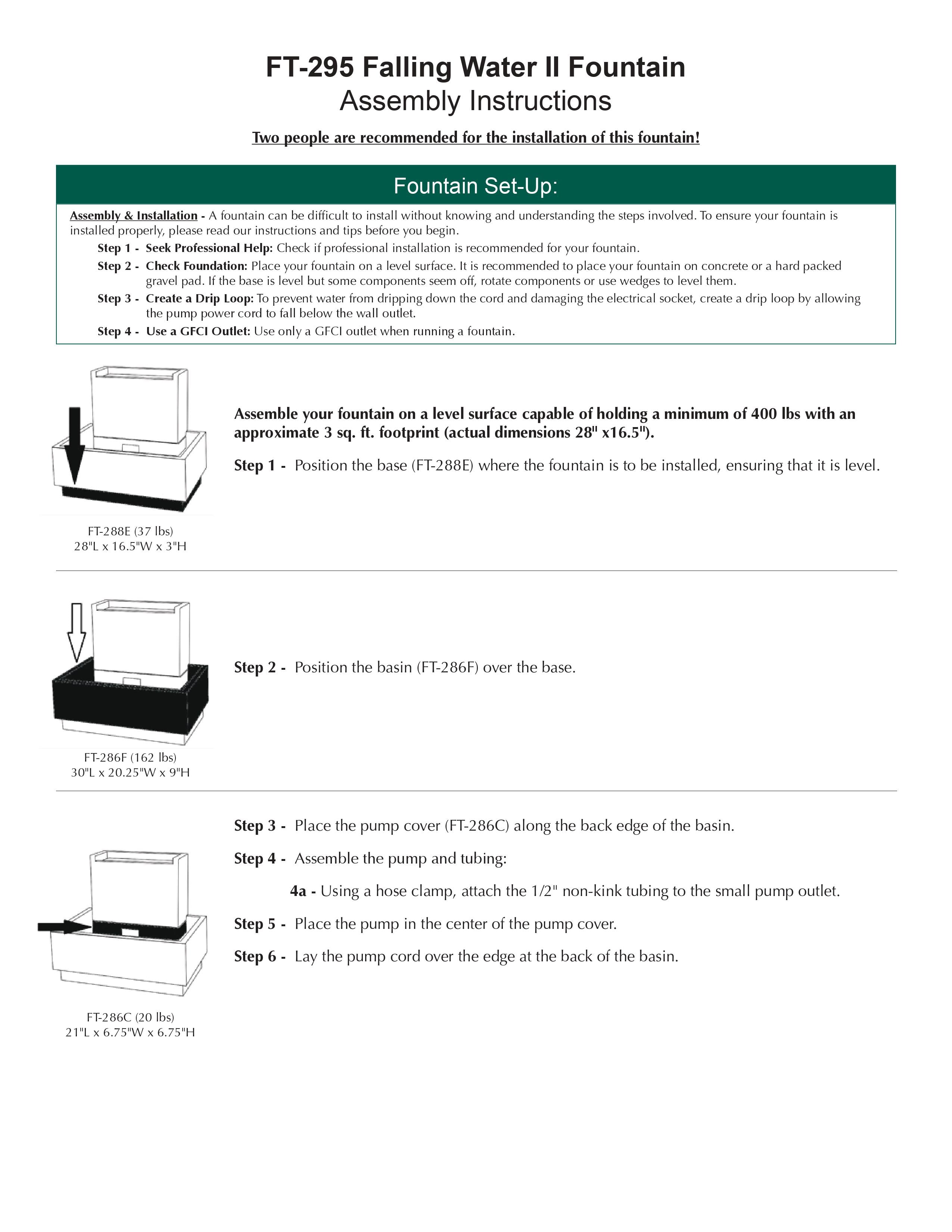 Falling Water II Modern Cast Stone Wall Fountain
