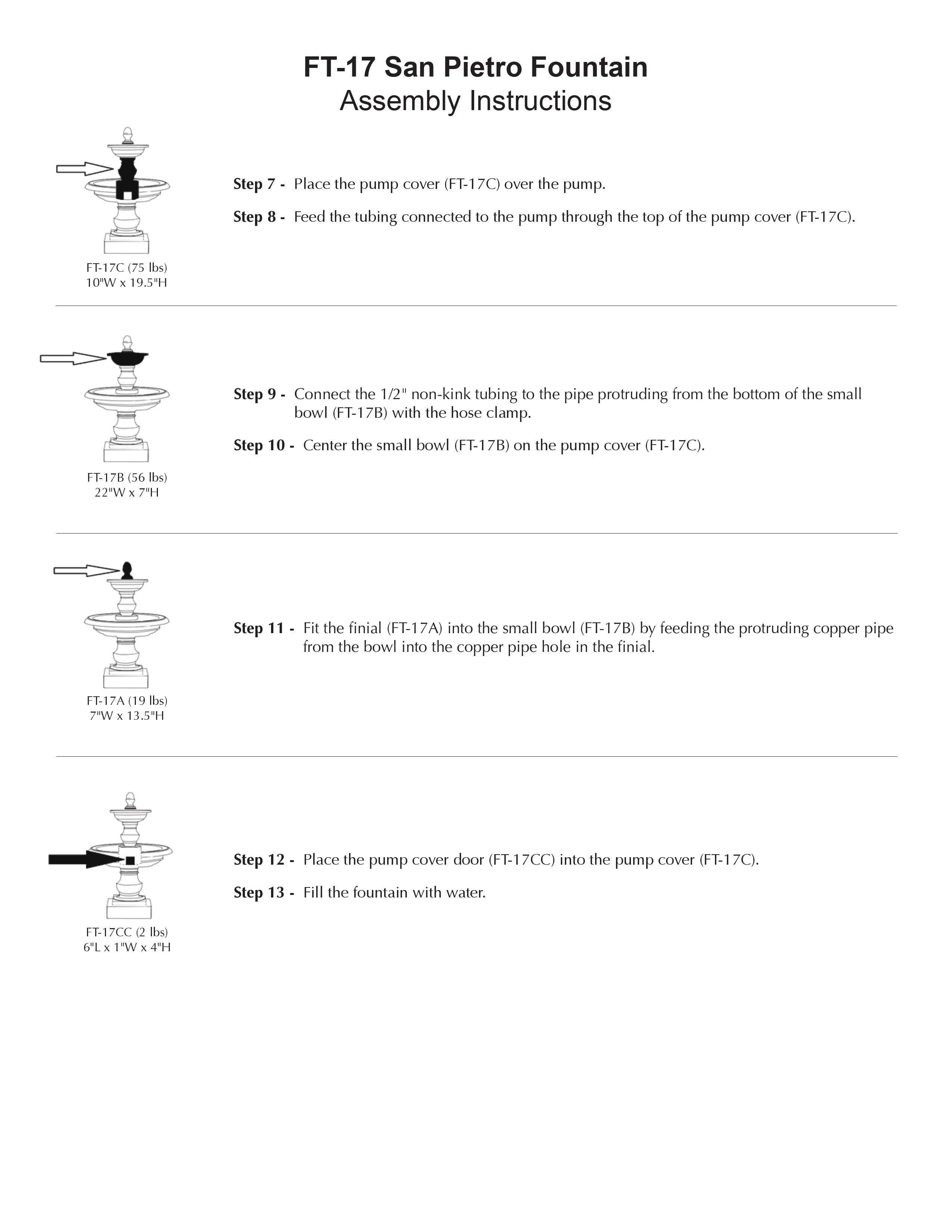 San Pietro Tiered Cast Stone Outdoor Fountain