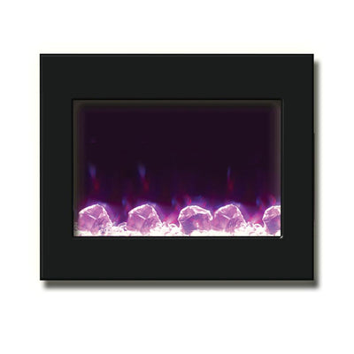 Amantii 39" Zero Clearance Electric Fireplace with Black Glass Surround