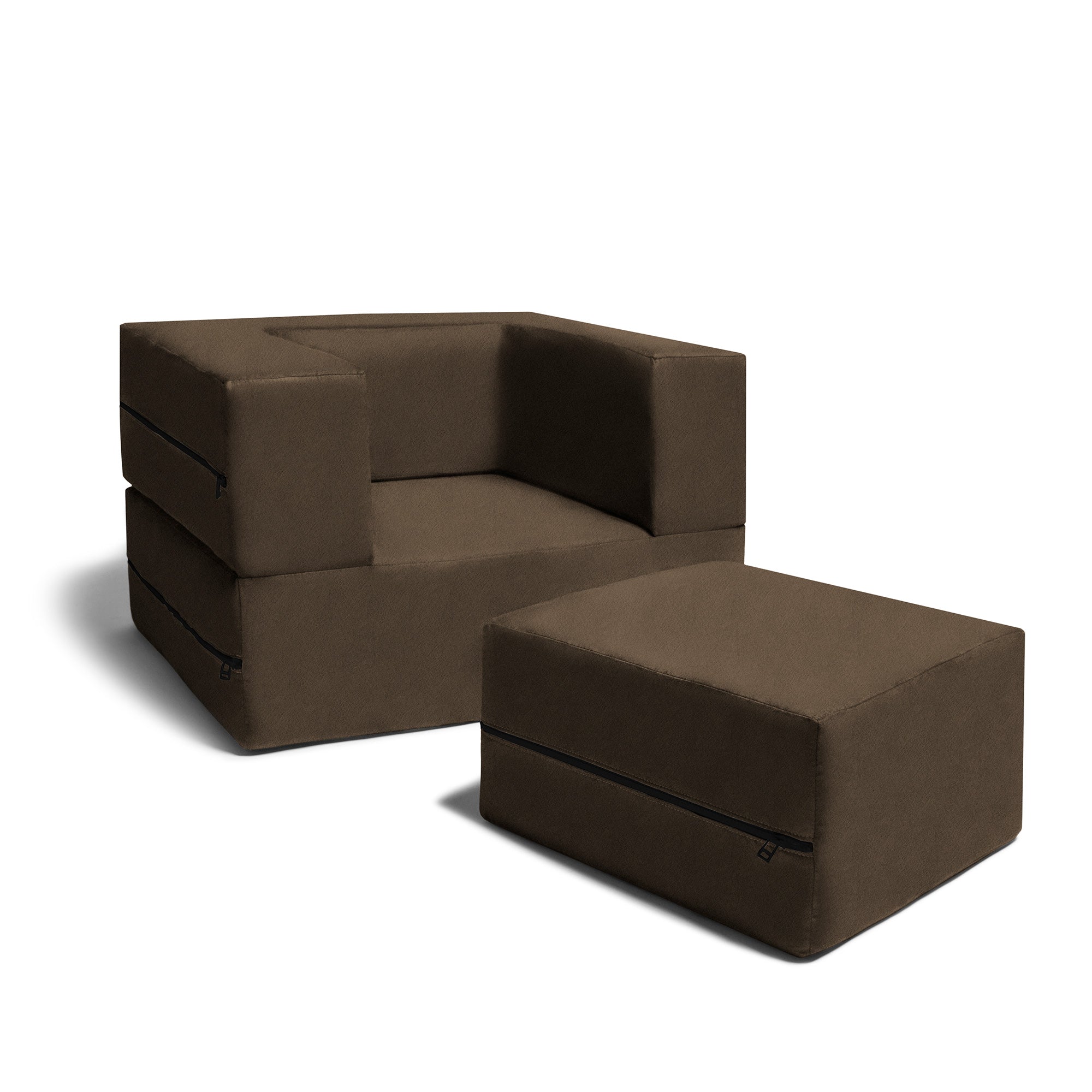 Kids Zipline Convertible Chair & Ottoman - Big Kids Edition - Microsuede