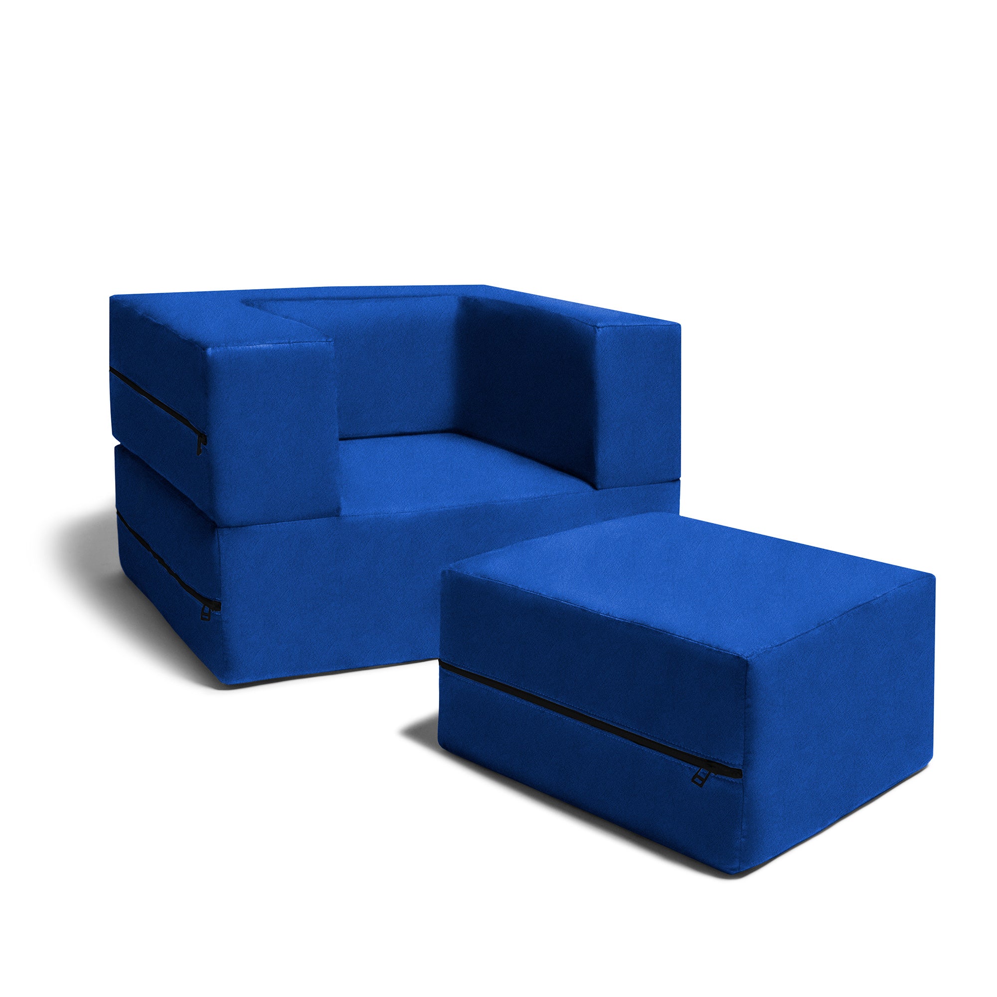 Kids Zipline Convertible Chair & Ottoman - Big Kids Edition - Microsuede