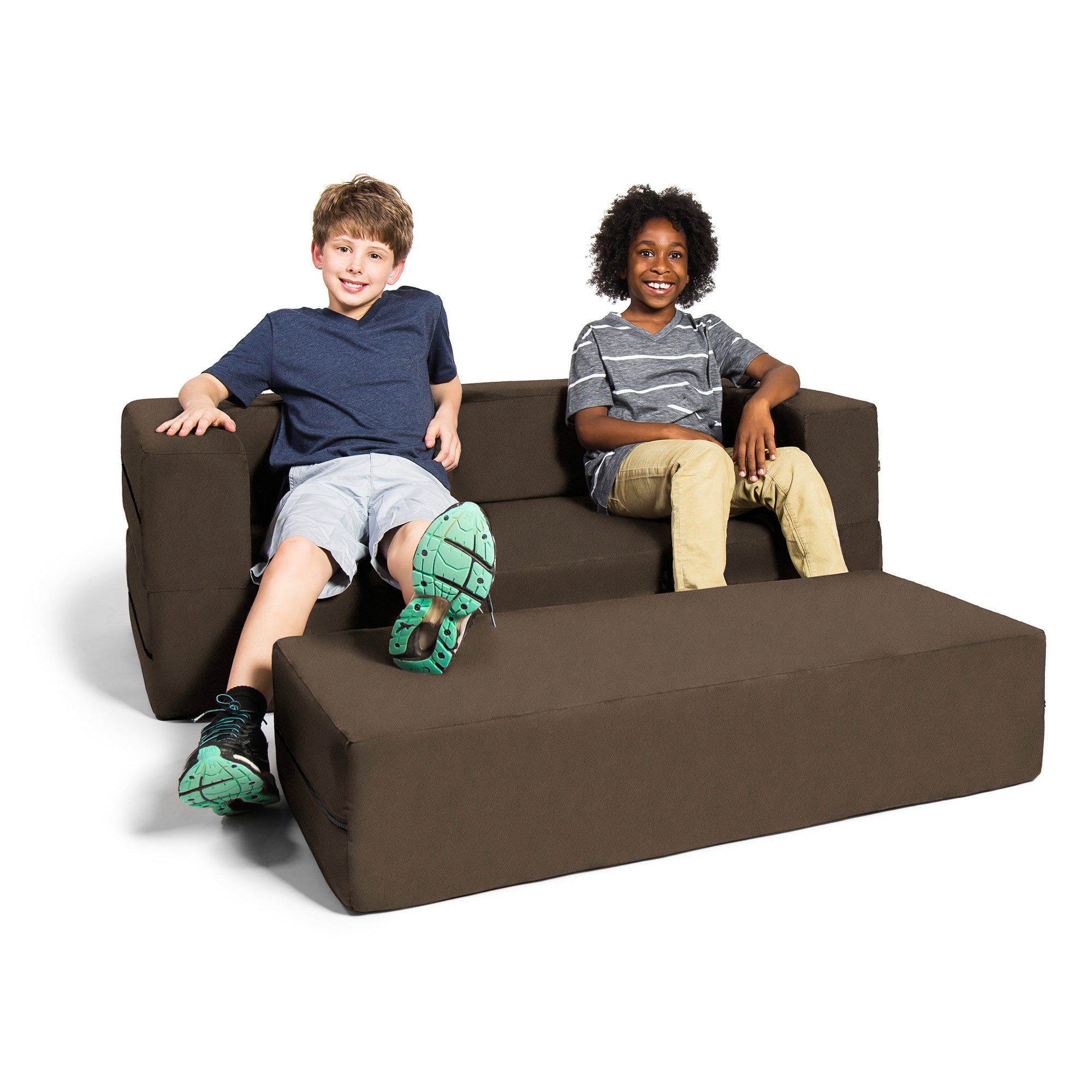 Kids Zipline Convertible Sofa & Large Ottoman