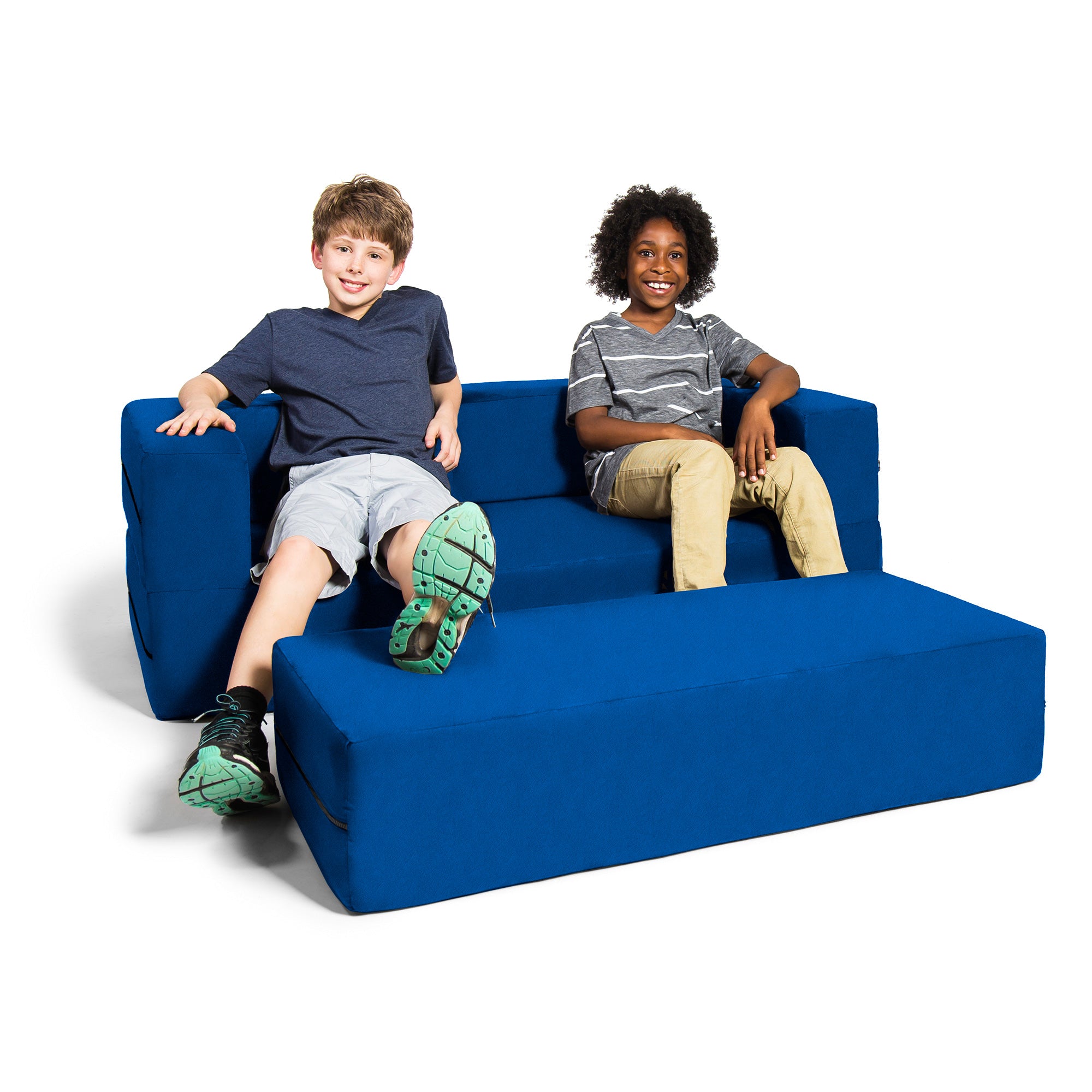 Kids Zipline Convertible Sofa & Large Ottoman