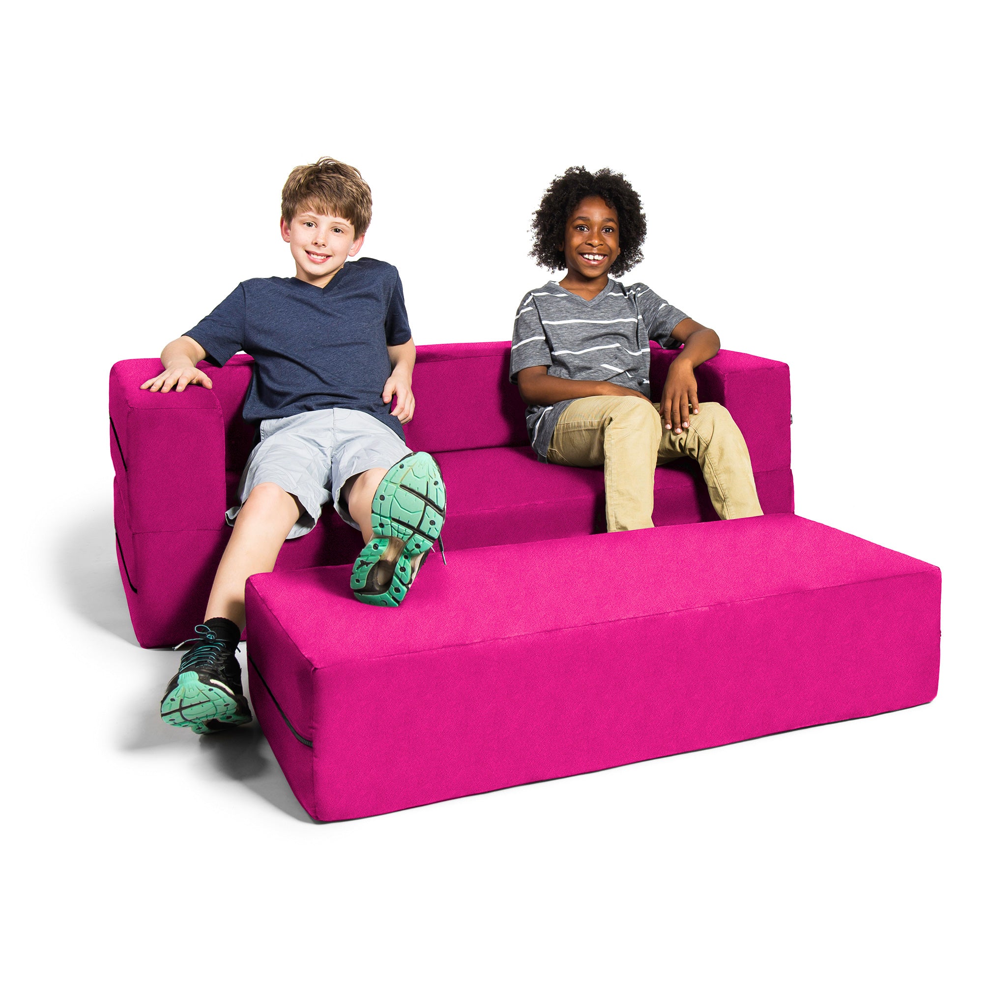 Kids Zipline Convertible Sofa & Large Ottoman