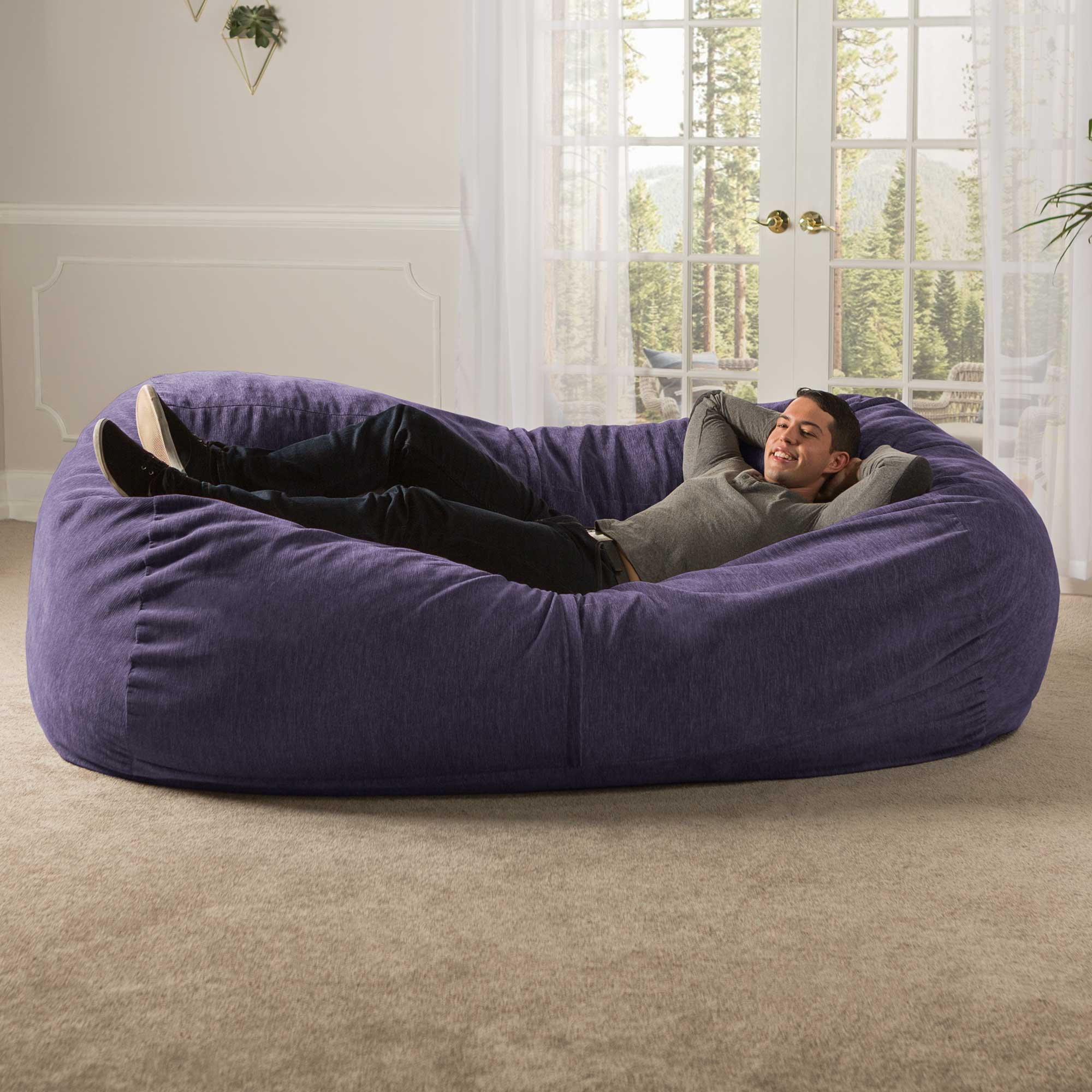 Jaxx 7 Foot Giant Bean Bag Sofa with Premium Chenille Cover