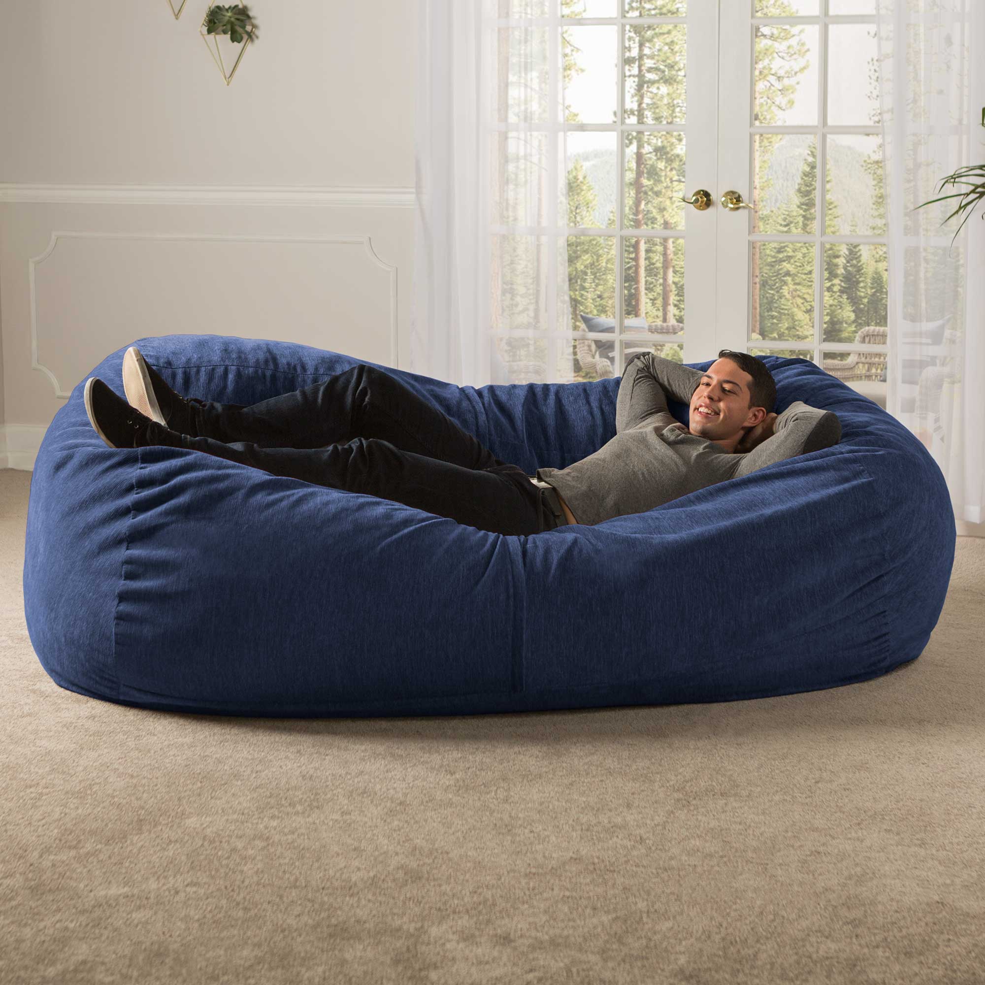 Jaxx 7 Foot Giant Bean Bag Sofa with Premium Chenille Cover