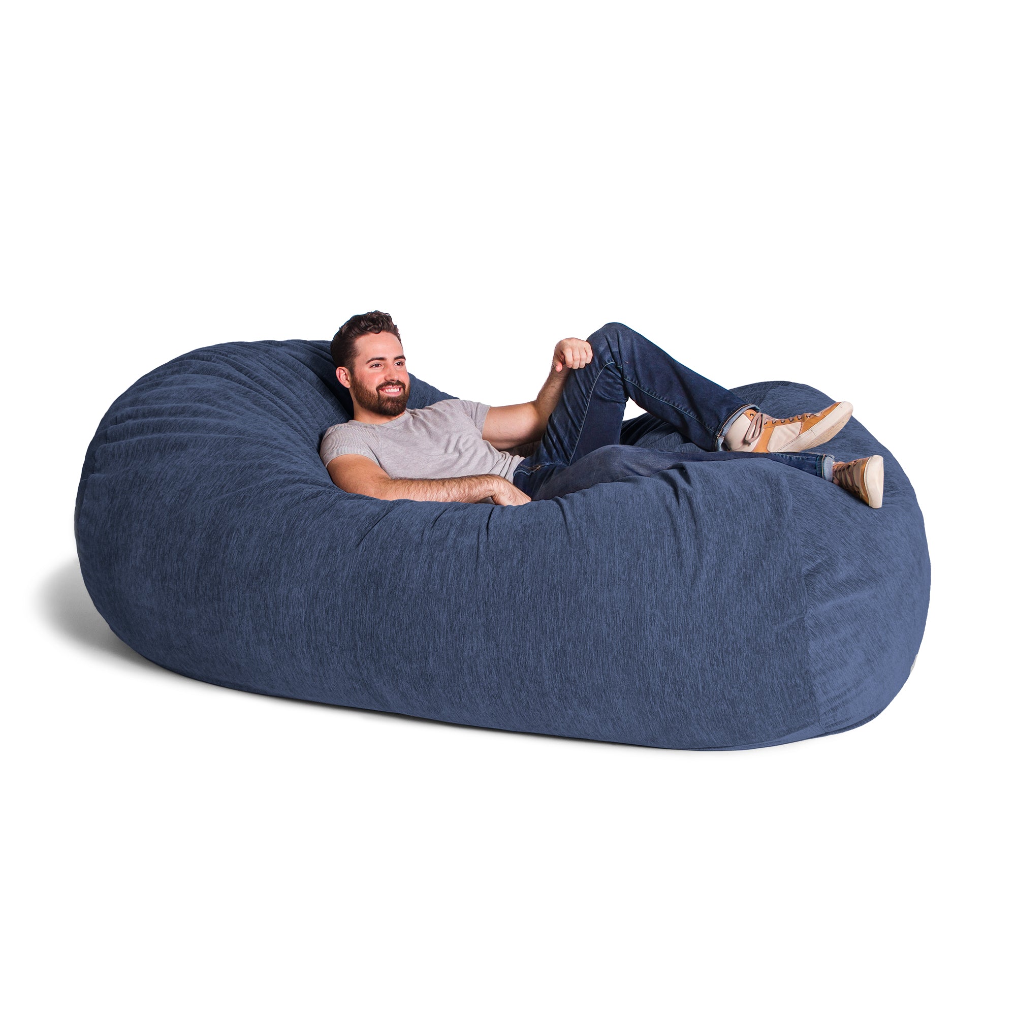 Jaxx 7 Foot Giant Bean Bag Sofa with Premium Chenille Cover