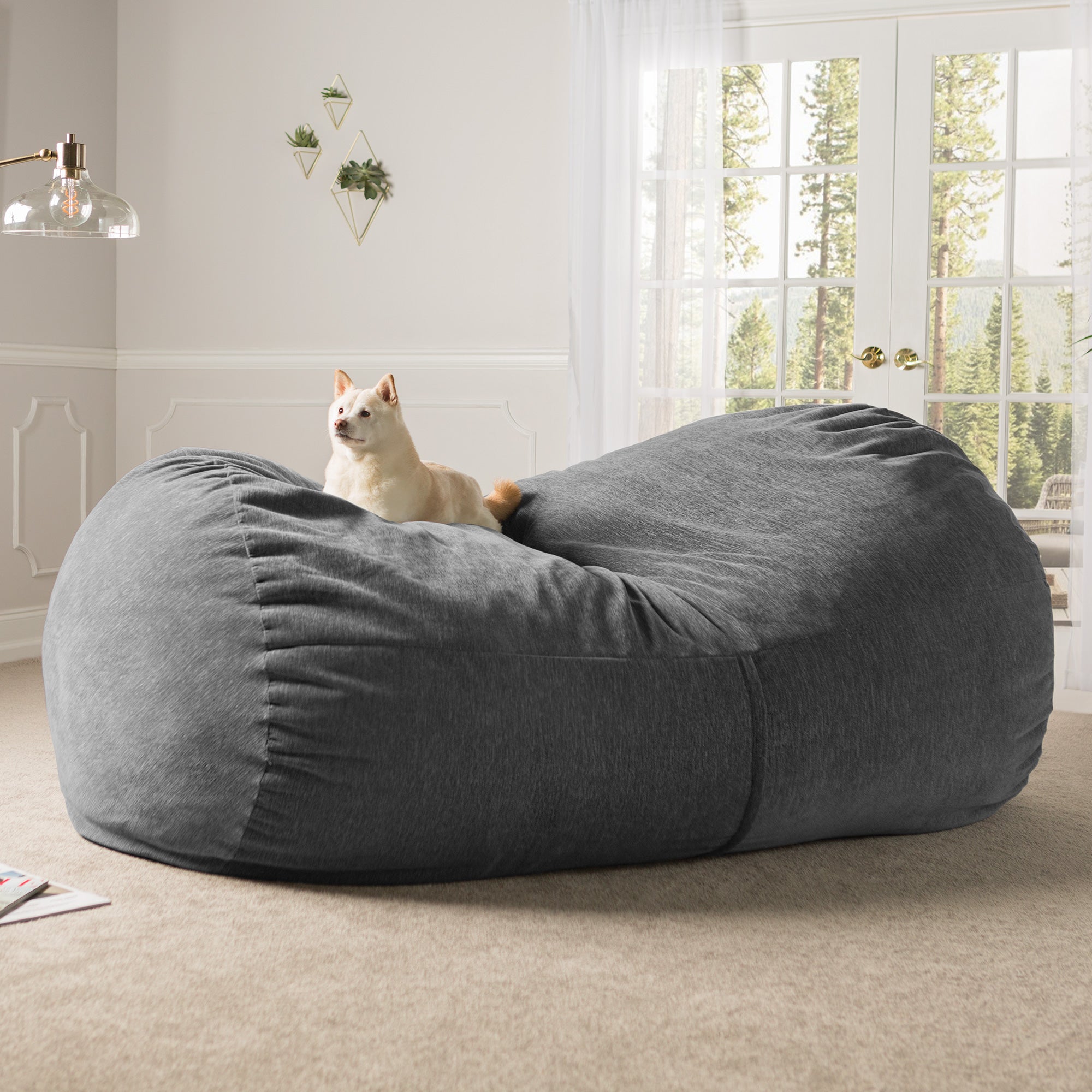 Jaxx 7 Foot Giant Bean Bag Sofa with Premium Chenille Cover