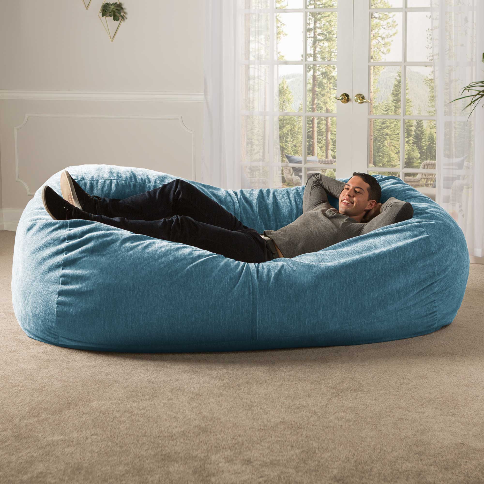 Jaxx 7 Foot Giant Bean Bag Sofa with Premium Chenille Cover