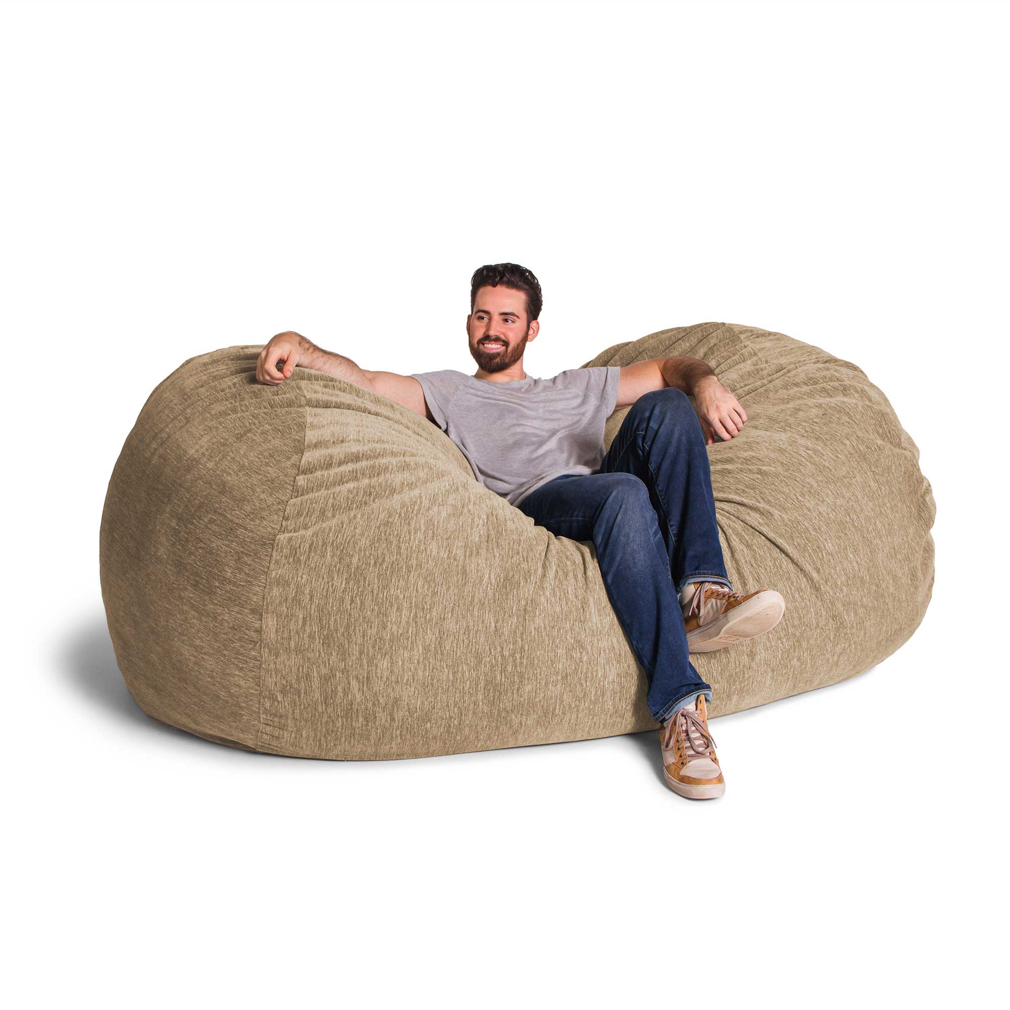 Jaxx 7 Foot Giant Bean Bag Sofa with Premium Chenille Cover