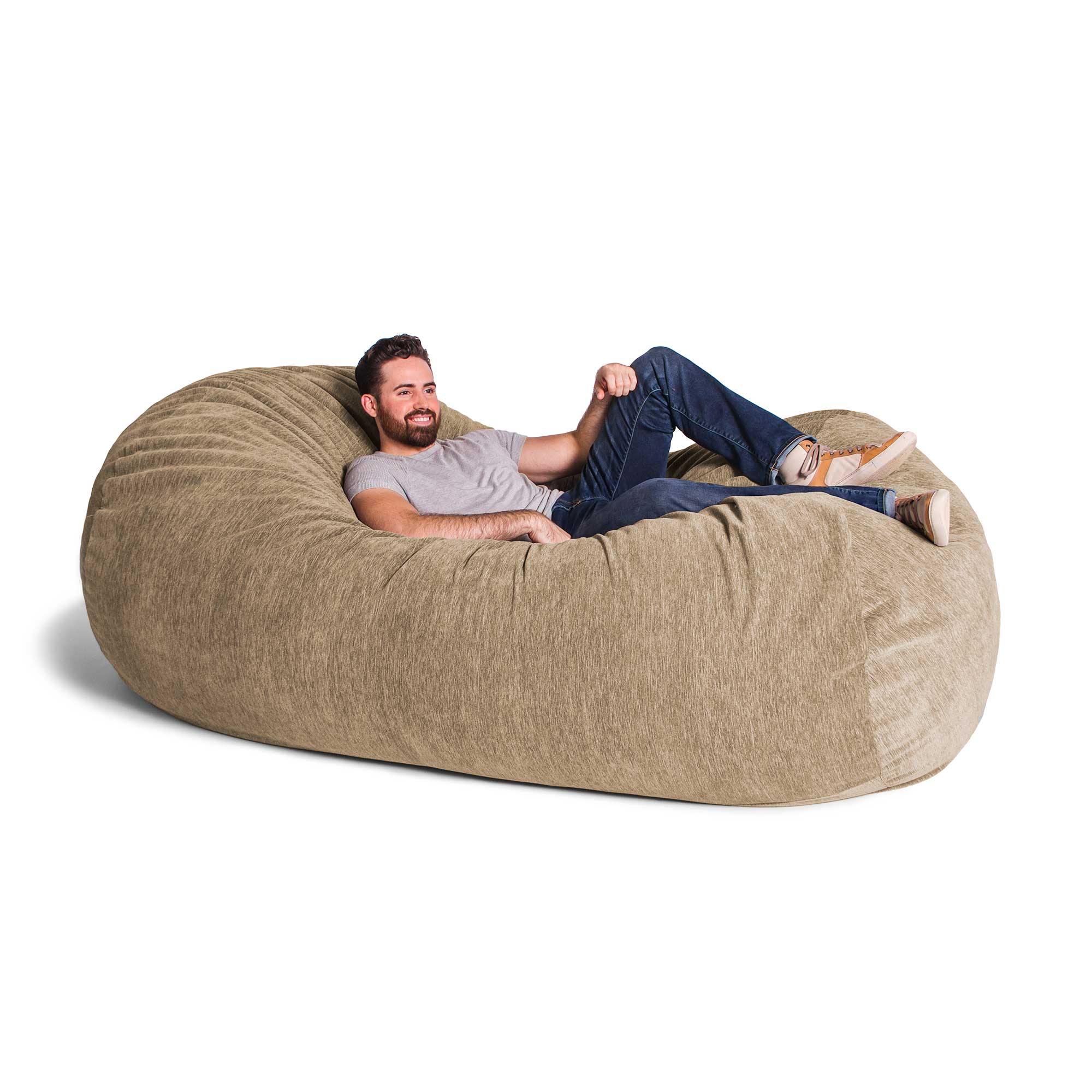 Jaxx 7 Foot Giant Bean Bag Sofa with Premium Chenille Cover