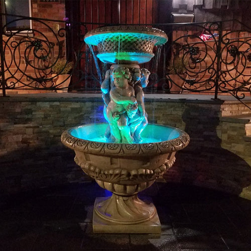Antique Cherubs Outdoor Water Fountain
