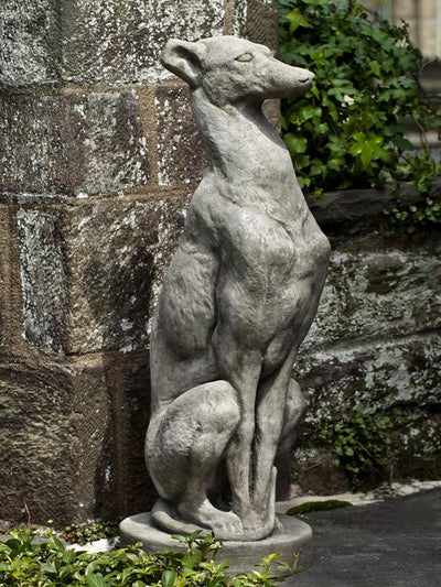 Antique Greyhound Cast Stone Dog Garden Statue