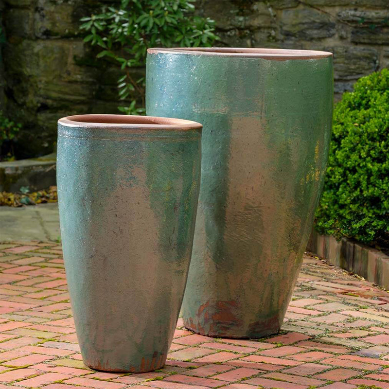 glazed ceramic outdoor plant pots Banyan Planter Set of 2