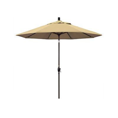 California Umbrella 9' Pacific Trail Series Patio Umbrella With Bronze Aluminum Pole Aluminum Ribs Push Button Tilt Crank Lift With Pacifica Fabric