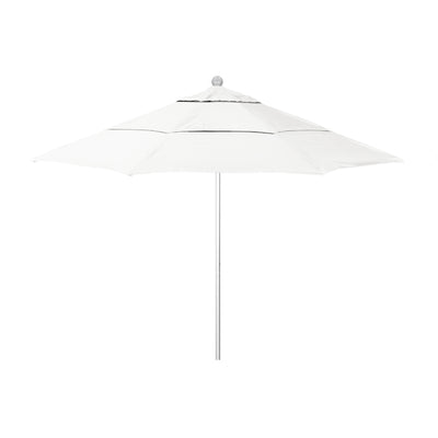California Umbrella 11' Venture Series Patio Umbrella With Matted White Aluminum Pole Fiberglass Ribs Pulley Lift With Sunbrella Fabric
