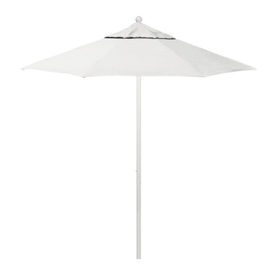 California Umbrella 7.5' Venture Series Patio Umbrella With Matted White Aluminum Pole Fiberglass Ribs Push Lift With Sunbrella Fabric