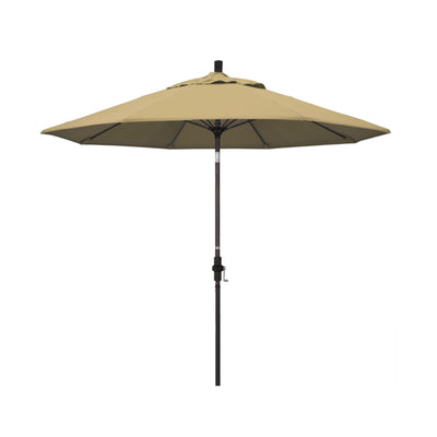 California Umbrella 9' Sun Master Series Patio Umbrella With Bronze Aluminum Pole Fiberglass Ribs Collar Tilt Crank Lift With Olefin Fabric