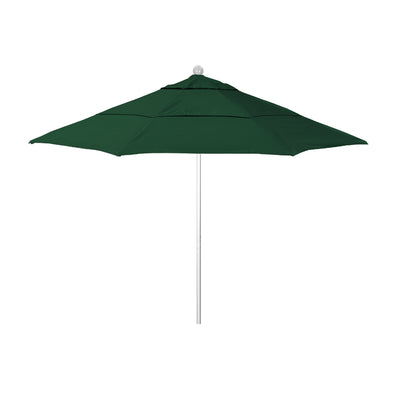 California Umbrella 11' Venture Series Patio Umbrella With Silver Anodized Aluminum Pole Fiberglass Ribs Pulley Lift With Sunbrella Fabric
