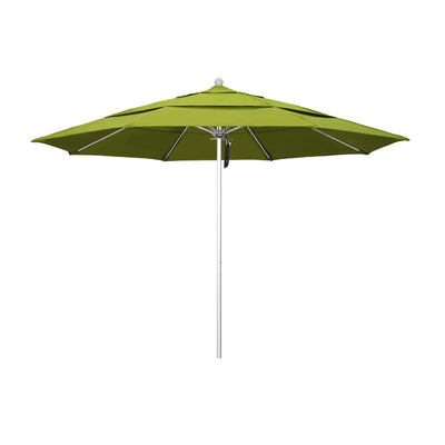 California Umbrella 11' Venture Series Patio Umbrella With Silver Anodized Aluminum Pole Fiberglass Ribs Pulley Lift With Pacifica Fabric
